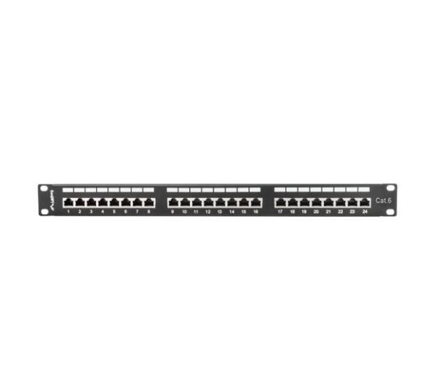 Lanberg Patchpanel 24p 19" 1U FTP 6 półka (czarna) - 457381 - zdjęcie 4